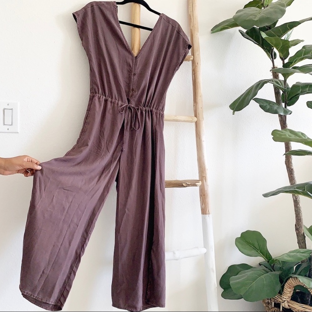 Anthropologie Cloth & Stone Mauve Merlot Jumpsuit